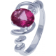 Bague en argent rhodié 3,4g - topaze enrobée rose - 2,2 carats - T50 à 60