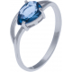 Bague en argent rhodié 1,7g - topaze bleue london - 1,2 carat - T50 à 60