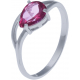 Bague en argent rhodié 1,7g - topaze enrobée rose - 1,2 carat - T50 à 60