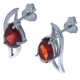 Boucles d'oreille en argent rhodié 2,1g  - grenat - 2,4 carats