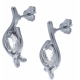 Boucles d'oreille en argent rhodié 2,9g - cristal de roche - 1,4 carats
