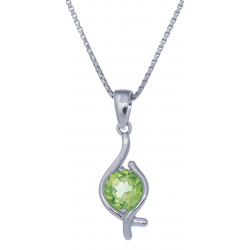 Collier en argent rhodié 3,2g - péridot - 0,9 carat - 40cm