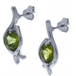 Boucles d'oreille en argent rhodié 2,9g - péridot - 1,9 carats