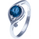 Bague en argent rhodié 2,7g - topaze bleue london - 1 carat - T50 à 60