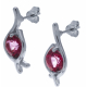 Boucles d'oreille en argent rhodié 2,9g - topaze enrobée rose - 2 carats