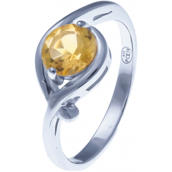 Bague en argent rhodié 2,7g - citrine - 0,8 carats