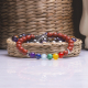 Bracelet STILIVITA en acier - 7 CHAKRAS - jaspe rouge, cornaline, citrine, malachite, aigue marine, lapis lazuli, améthyste -…