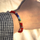 Bracelet STILIVITA en acier - 7 CHAKRAS - jaspe rouge, cornaline, citrine, malachite, aigue marine, lapis lazuli, améthyste -…