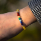 Bracelet STILIVITA en acier - 7 CHAKRAS - jaspe rouge, cornaline, citrine, malachite, aigue marine, lapis lazuli, améthyste -…