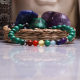 Bracelet STILIVITA en acier - 7 CHAKRAS - jaspe rouge, cornaline, citrine, malachite, aigue marine, lapis lazuli, améthyste -…