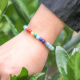 Bracelet STILIVITA en acier - 7 CHAKRAS - jaspe rouge, cornaline, citrine, malachite, aigue marine, lapis lazuli, améthyste -…