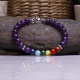 Bracelet STILIVITA en acier - 7 CHAKRAS - jaspe rouge, cornaline, citrine, malachite, aigue marine, lapis lazuli, améthyste -…