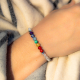 Bracelet STILIVITA en acier - 7 CHAKRAS - jaspe rouge, cornaline, citrine, malachite, aigue marine, lapis lazuli, améthyste -…