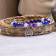Bracelet STILIVITA en acier - Collection équilibre - SERENITE - lapis lazuli - calcédoine - améthyste - chakra troisième oeil…