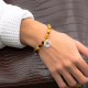 Bracelet STILIVITA en acier - Collection équilibre - CREATIVITE - citrine - tourmaline marron - chakra plexus solaire - 17+4c…