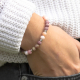 Bracelet STILIVITA en acier - Collection équilibre - POSITIVITE - opale rose - tourmaline rose - séparateurs acier - 17+4cm
