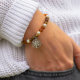 Bracelet STILIVITA en acier - Collection équilibre - PROTECTION - perle - œil de tigre - ambre - arbre de vie  - 17+4cm
