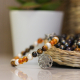 Bracelet STILIVITA en acier - Collection équilibre - PROTECTION - perle - œil de tigre - ambre - arbre de vie  - 17+4cm