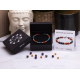 Bracelet STILIVITA en acier - Collection équilibre - INTUITION & ELEVATION - jaspe rouge - azurite - billes acier rosé - 17+4…