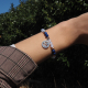 Bracelet STILIVITA en acier - Collection Médecine naturelle - THYROÏDE - lapis lazuli - calcédoine - chakra gorge - 17+4cm