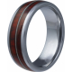 Bague tungstène - bois incrusté - 8mm - T 58 à 70