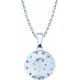 Collier en acier - nacre - émail - petit volume - longueur 38+5cm
