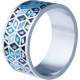 Bague en acier - nacre - émail - T52 à T64