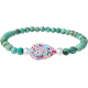 Bracelet élastique - turquoise 4mm - acier - nacre - émail - 18,5cm