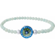 Bracelet élastique - amazonite 4mm - acier - nacre - émail - 18,5cm