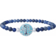 Bracelet élastique - sodalite 4mm - acier arbre de vie - nacre - émail - 18,5cm