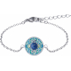 Bracelet acier - nacre - émail - 18mm- cabochon lapis lazuli - 7mm - longueur 16+4cm