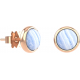 Boucles d'oreille en acier rosé - blue lace agate - 8mm