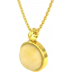 Collier en acier doré - cabochon agate jaune 14mm - 40+7cm