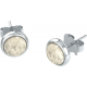 Boucles d'oreille en acier - cristal de roche 8mm