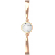 Bracelet Jonc semi-rigide en acier rosé - cabochon howlite blanche 11mm - 16+4cm