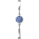 Bracelet Jonc semi-rigide en acier - cabochon sodalite 11mm - 16+4cm