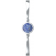 Bracelet Jonc semi-rigide en acier - cabochon sodalite 11mm - 16+4cm