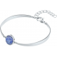 Bracelet Jonc semi-rigide en acier - cabochon sodalite 11mm - 16+4cm