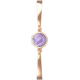 Bracelet Jonc semi-rigide en acier rosé - cabochon améthyste 11mm - 16+4cm