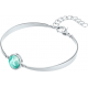 Bracelet Jonc semi-rigide en acier - cabochon amazonite 11mm - 16+4cm