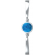 Bracelet Jonc semi-rigide en acier - cabochon apatite 11mm - 16+4cm