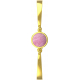 Bracelet Jonc semi-rigide en acier doré - cabochon rhodonite 11mm - 16+4cm