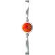 Bracelet Jonc semi-rigide en acier - cabochon cornaline 11mm - 16+4cm