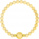 Bracelet élastique - billes agate jaune 6mm - cabochon acier doré et agate jaune 11mm - longueur 18cm