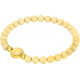 Bracelet élastique - billes agate jaune 6mm - cabochon acier doré et agate jaune 11mm - longueur 18cm