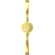 Bracelet Jonc semi-rigide en acier doré - cabochon agate jaune 11mm - 16+4cm