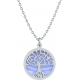 Collier acier - arbre de vie - cacledoine bleu - diamètre 18mm - longueur 40+5cm