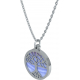 Collier acier - arbre de vie - cacledoine bleu - diamètre 18mm - longueur 40+5cm