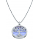 Collier acier - arbre de vie - cacledoine bleu - diamètre 18mm - longueur 40+5cm