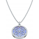 Collier acier - fleur de vie - cacledoine bleu - diamètre 18mm - longueur 40+5cm